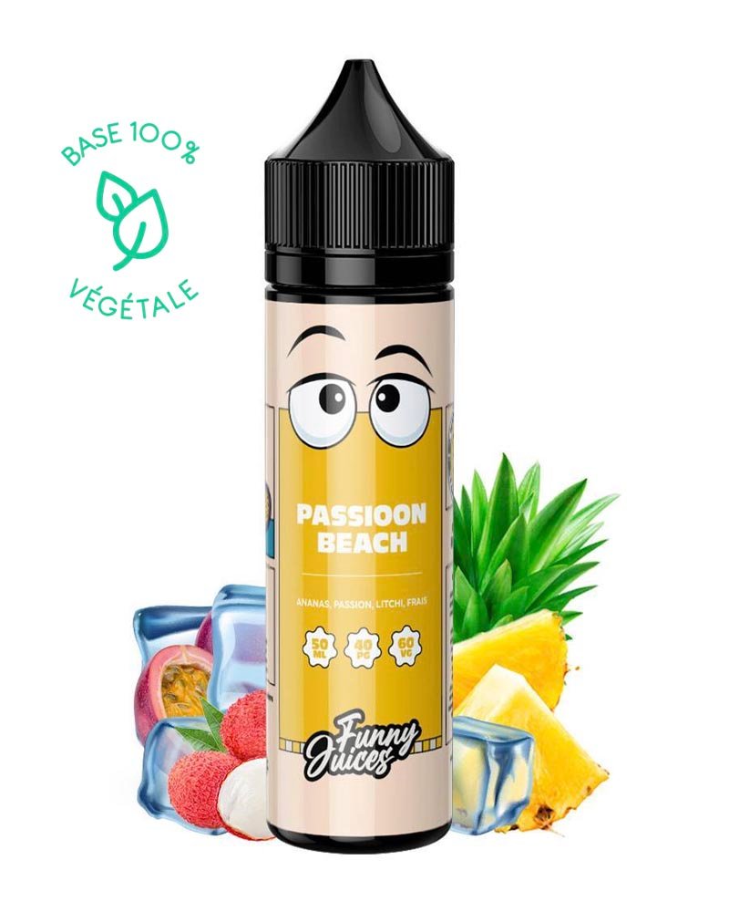 e-liquide-funny-juices-fruite-frais-passion-beach-ananas-fruit-passion-litchi-40-60-50-ml-0-mg PASSIOON BEACH - FUNNY JUICES 50ML – Image 1