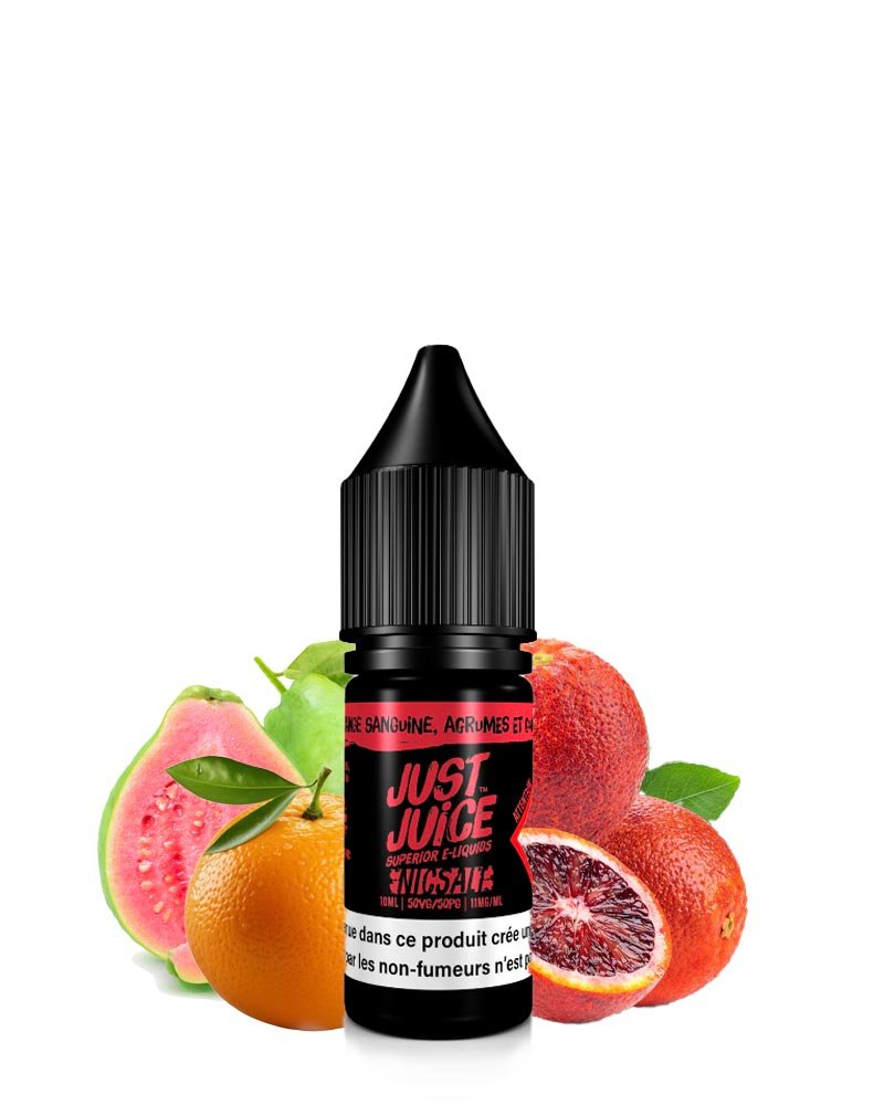 e-liquide-just-juice-fruite-sel-nicotine-agrume-orange-sanguine-goyave-50-50-10-ml-11-20-mg ORANGE SANGUINE AGRUMES & GOYAVE SALT - JUST JUICE 10ML – Image 1