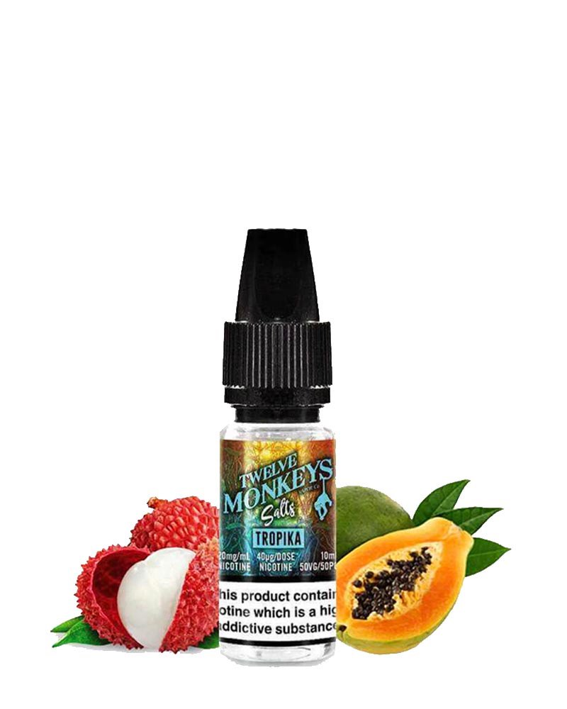e-liquide-twelve-monkeys-fruite-sel-nicotine-tropika-lychee-banane-orange-fruit-passion-50-50-10-ml-10-20-mg TROPIKA SALT - TWELVE MONKEYS 10ML – Image 1