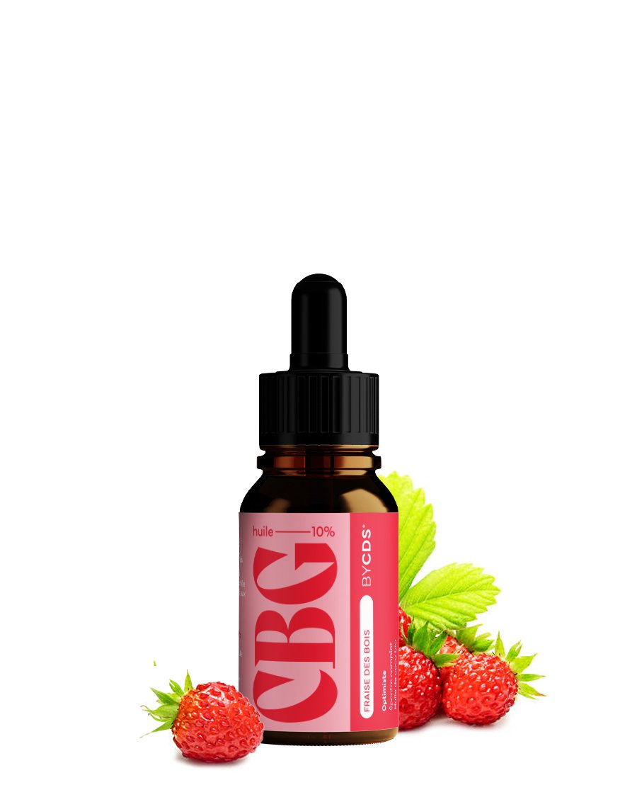 PACKSHOT_FRAISE_DES_BOIS HUILE CBG OPTIMISTE - BY CDS 10ML – Image 1