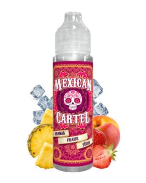 E-liquide Ananas Fraise Pêche Mexican Cartel 50ml flacon prêt à booster