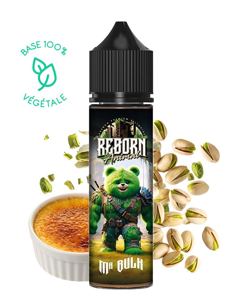 E-liquide-reborn-animal-mr-bulk-gourmand-creme-brulee-pistache-40-60-50-ml-0-mg E-liquide Mr Bulk Reborn Animal 50ml - crème brûlée pistache