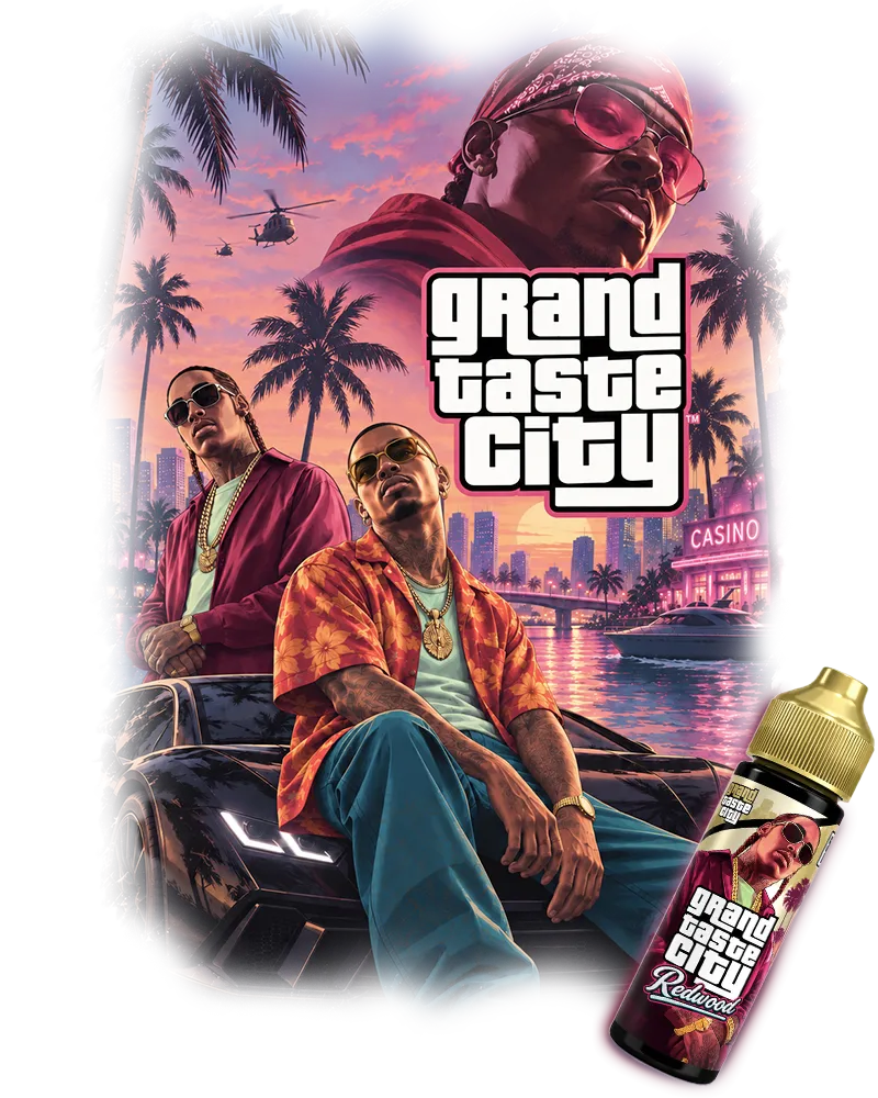 Bannière e-liquides Grand Taste City, gamme disponible chez Klop'Innovation