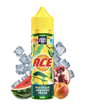 E-liquide Pastèque Grenade Pêche ACE 50 ml, pastèque, grenade et pêche fraîches en 40PG/60VG, prêt à booster