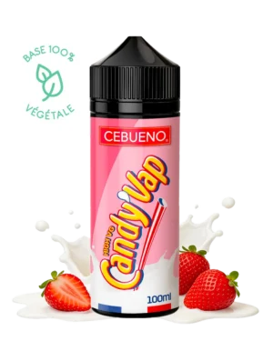 E-liquide Candy'Vap 100 ml Cebueno, lait a la fraise en 30/70, pret a booster pour inhalation directe