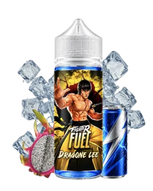 E-liquide Dragone Lee 100 ml Fighter Fuel, boisson énergisante et fruit du dragon glacés en 30/70, prêt à booster