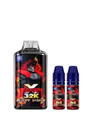 Puff Bloody Shigeri 32K Fighter Fuel, rechargeable USB-C, pitaya, fraise et grenade